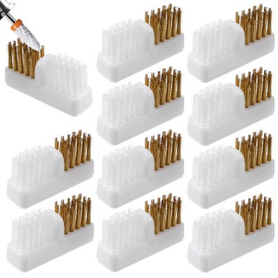 10Pcs Nail Cleaner Brush, Nail Drill Bit Wire Cleaner Brush, Nails Art Cleani...
