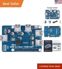 USB 3.2 Gen1 HUB HAT, Compatible with Raspberry Pi 5/4B/3B/Zero/Zero W/Zero 2...