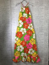 Maxi robe hawaïenne holo holo vintage - imprimé hibiscus tropical - taille 6