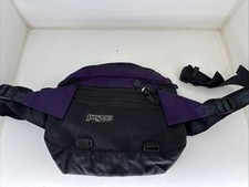 Vintage Jansport Purple Canvas Fanny Pack Hip Waist Belt Bag Back Made in USA