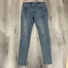 Levi  s 710 Super Skinny Jeans Women  s 30 Light Wash Distressed Stretch Denim