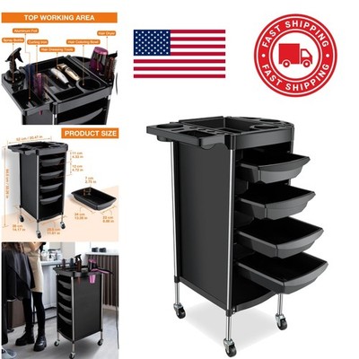 Beauty Salon Trolley with 6 Layers Sturdy Plastic Storage Cart for Professionals