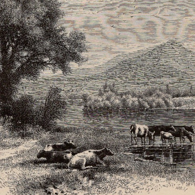WHITE RIVER JUNCTION & MOOSE HILLOCK   Connecticut 1872 Antique Wood Engraving