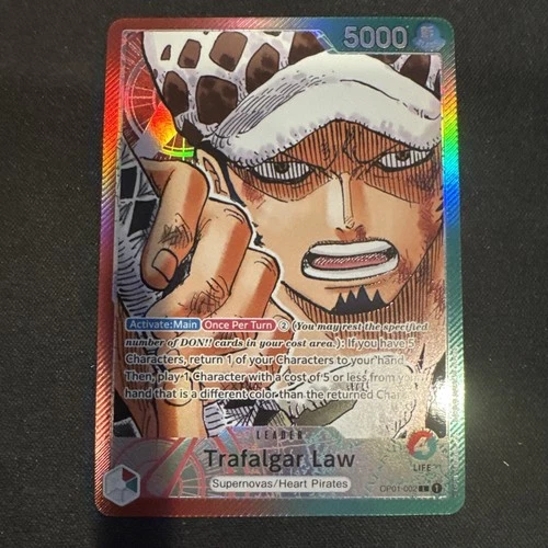 One Piece Trafalgar Law OP01-002 Pre Errata Wave 1 NM Romance Dawn Leader Card
