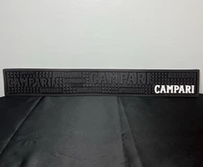 Campari Apertivo Rubber Bar Drip Mat Black White Logo Alcohol Drink 22.75”x3.25”