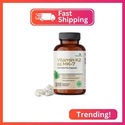 Futurebiotics Vitamin K2 as MK-7 100 mcg, Supports Strong Bones - Non-GMO, 100 V