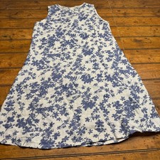 Terzo Millennio Women Blue Floral Sleeveless Made in Italy Dress Size M