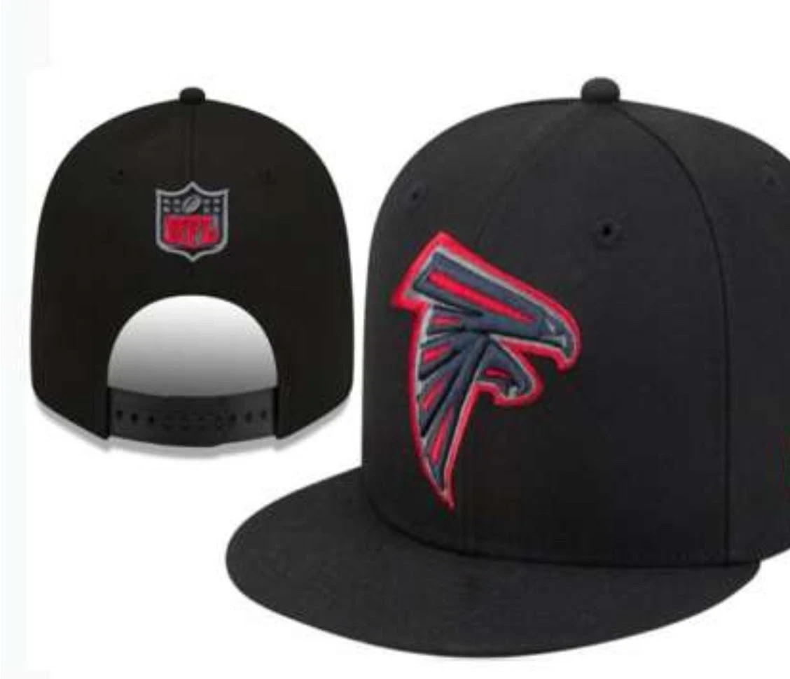 Atlanta Falcons Snapback Hat Black Red Adjustable Flat Brim Cap Bird Logo