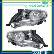 Headlights Fit For Toyota Corolla 2011-2013 Black Clear Lens Left+Right Side
