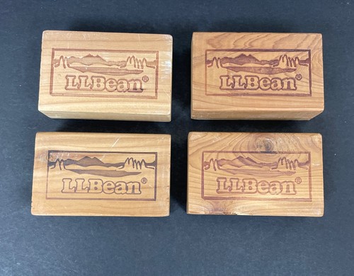 L..L. Bean Clothing Cedar Blocks Lot of 4 Home Decor Mountain Advertising Logo