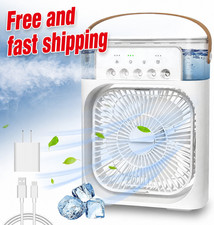 3 In 1 Portable Air Cooler Fan Humidifier LED Night Light USB Air Conditioner