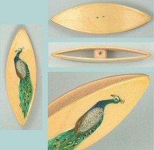 Hand Painted Peacock Tatting Shuttle * English * Circa 1990s