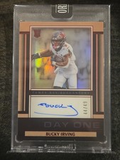 2024 Panini One Bucky Irving RC DAY ONE on card auto  #/49 TB Buccaneers