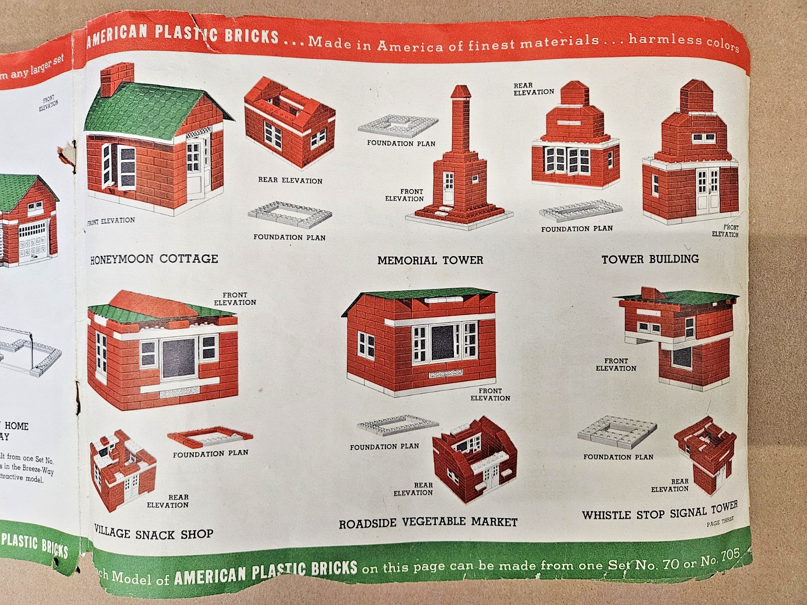 Vintage Elgo American Plastic Bricks #705 (Incomplete Set)