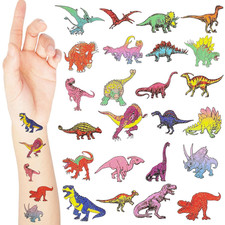 240 Pcs Dinosaur Tattoos Temporary for Kids Glitter Face Tattoos Cool Body Stick