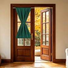 1 Pc French Door Curtain, 34" x 50" Blackout Drape, Gray-blue