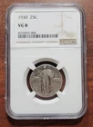 1930 Standing Liberty Quarter NGC VG-8 Slabbed & Certified 90% Silver 25c Coin