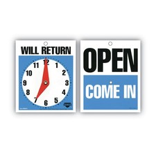 COSCO 098010 5" x 6" Will Return Later Sign - Blue New