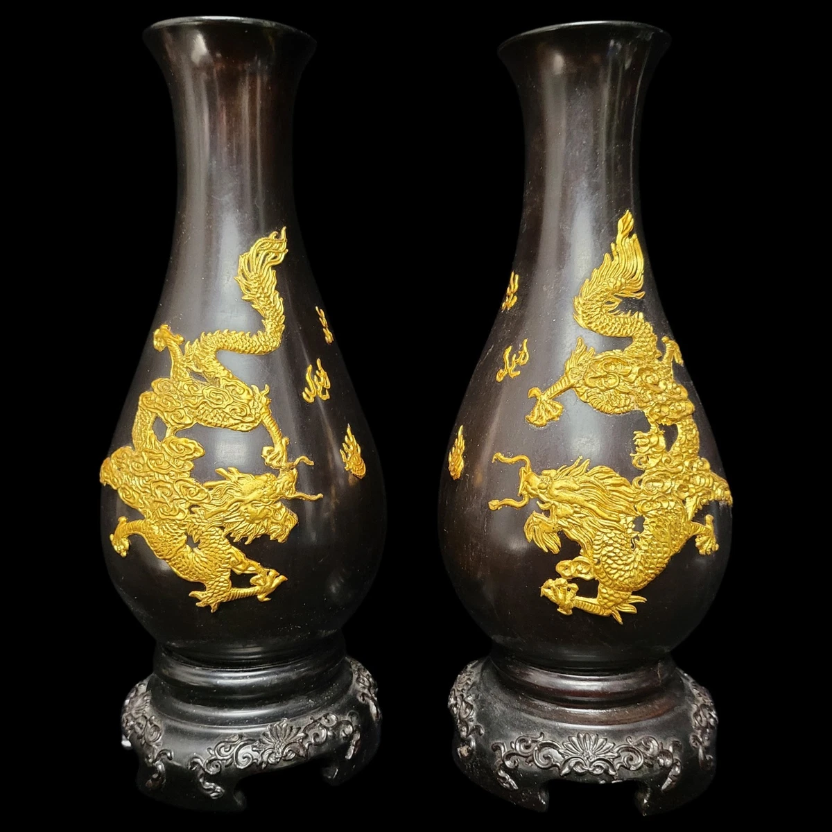 黑色古董原版1900-1940 中国古董花瓶| eBay