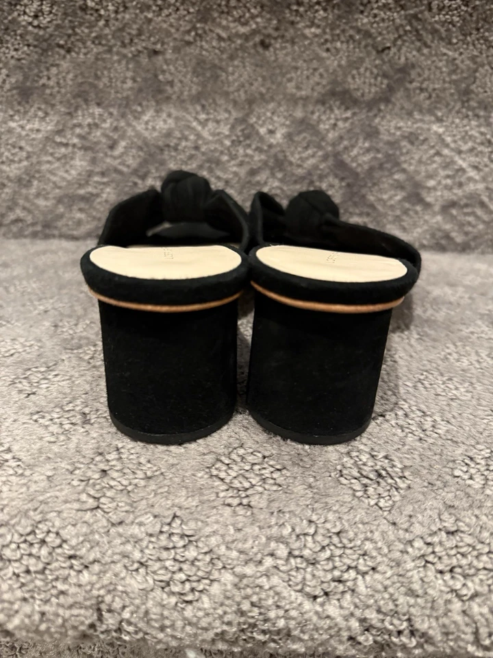 Sandalias Loeffler Randall Celeste Nudo Negro Gamuza Tacón Bloque Talla 5 Foto 3 de 4