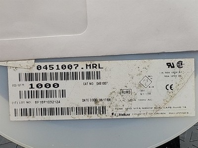 New (209pcs) 0451007.MRL LITTELFUSE Electromechanical Fuse