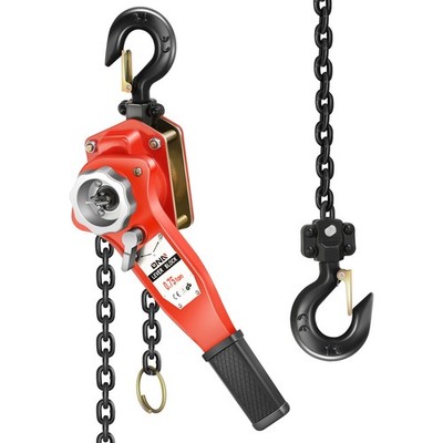 1650lbs/0.75T Capacity 10ft Lift Alloy Steel Chain Block w/ G80 Galvanized Chain
