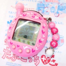 Tamagotchi Plus Hearts Pink White w/ Manual 2004 Bandai Virtual Pet