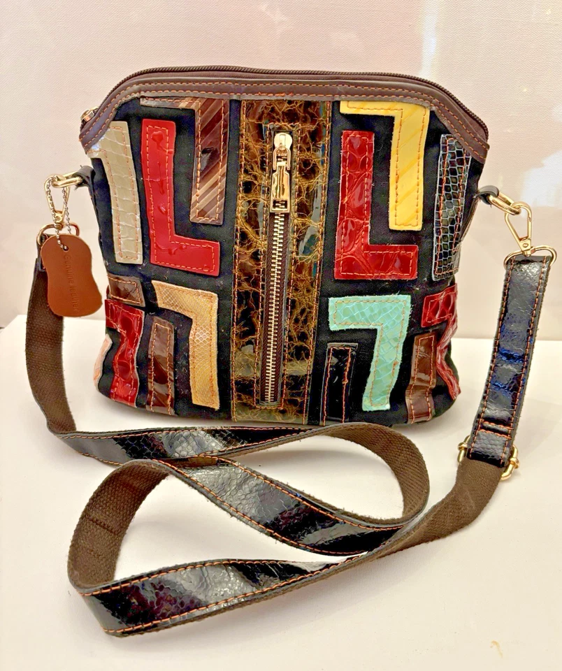 Bolso de cuero convertible con correas CHAOS by Elsie multicolor retazos Foto 2 de 4