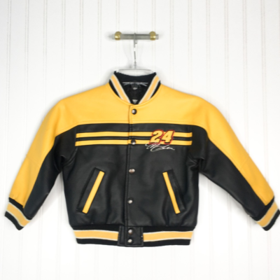 Jeff Gordon 24 Boys Chase Authentics Jacket Yellow Black Faux