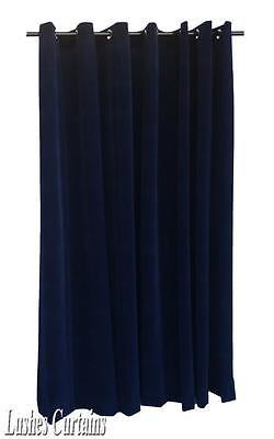 Beige 13 ft Long Velvet Curtain Single Panel w/Grommet Top Eyelets Window Drape