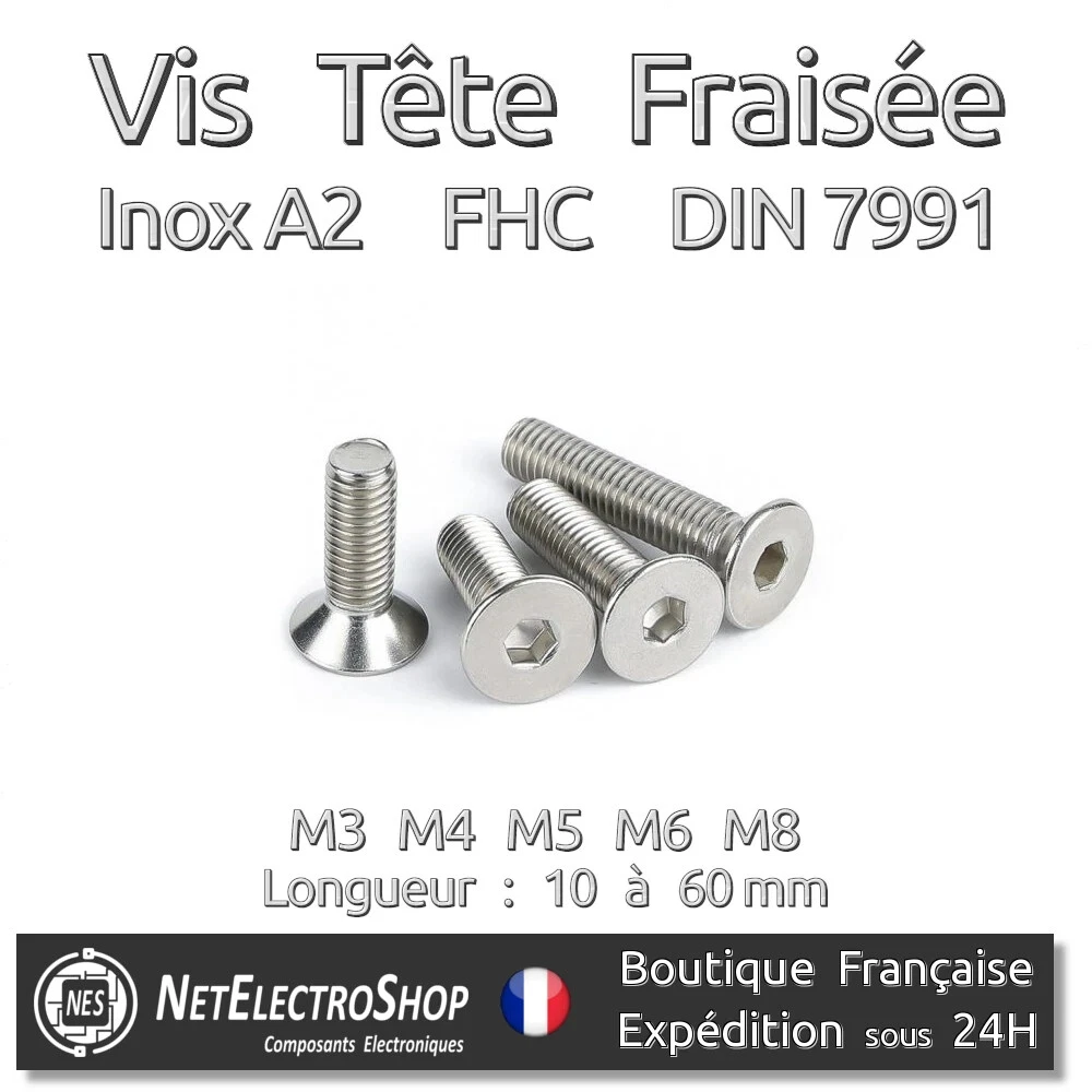 Vis tôle - tête plate - cruciforme - ORANGEMARINE - M6