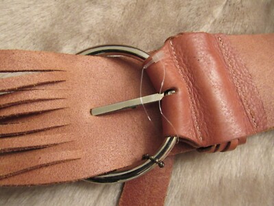 FABIO CORTI Brown Genuine Leather Wide Belt Size L - 43  display picture 1