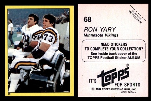 MINNESOTA VIKINGS 1982 TOPPS STICKERS-LOT OF 9-NM/MT-KRAMER, RASHAD, YARY, WHITE - Picture 9 of 11