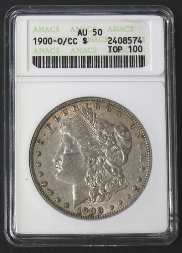 1900-0/CC AU-50  OLD ANACS HOLDER OVERDATE MORGAN DOLLAR