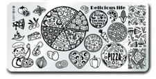Nail Art Stamping Pizza Pattern Design Template DIY Manicure Image Plate L023