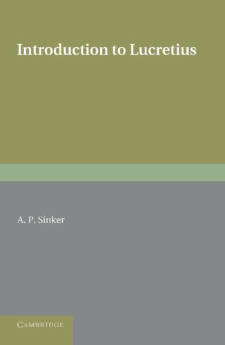Introduction to Lucretius Sinker Paperback Cambridge University Press