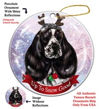Up to Snow Good Ornament - Black Parti Cocker Spaniel