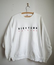 Vintage 90's Nike Town Chicago Crewneck Sweatshirt White Size XL USA Made EUC