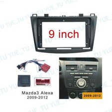 9'' Car Radio Stereo Dash Frame Panel Fascia w/Power Harness for Mazda 3 2010-13