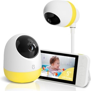 Baby Monitor with Stand,5'' IPS 2K UHD Resolution,2Way Talk,No WiFi,Night Vision