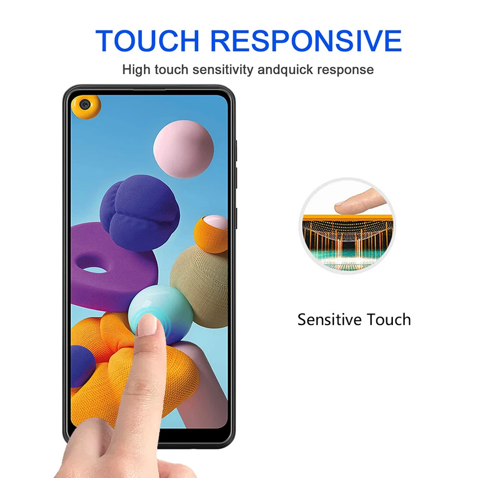 Paquete de 2 protectores de pantalla de vidrio templado 9H para Samsung Galaxy A21/A20S/A01 Foto 3 de 4