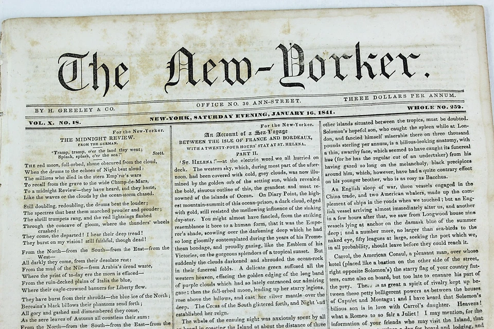 1841 THE NEW-YORKER Jan 16 Charles Dickens MASTER HUMPHREY'S CLOCK 1st American - Image 4 of 4