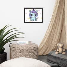 Cute unicorn Framed poster