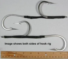 2 Size 12/0 Wire Hook rigs offset Stainless Steel  Wahoo Tuna Dorado Marlin Lure