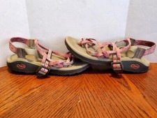 Chaco Shoes  Chaco ZX Ecotread Pink and Gray Strappy Hiking Sand W8