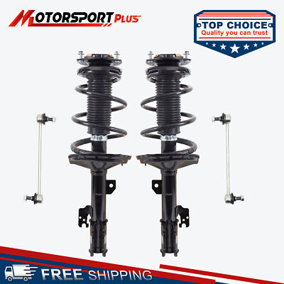 4PCS Front Shocks Strut w/ Sway Bar Link For Toyota Highlander Lexus RX330 RX350