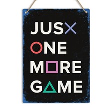 JUST ONE MORE GAME PS4 PS5 Metal Sign Plaque PlayStation Gaming Bedroom Man Cave