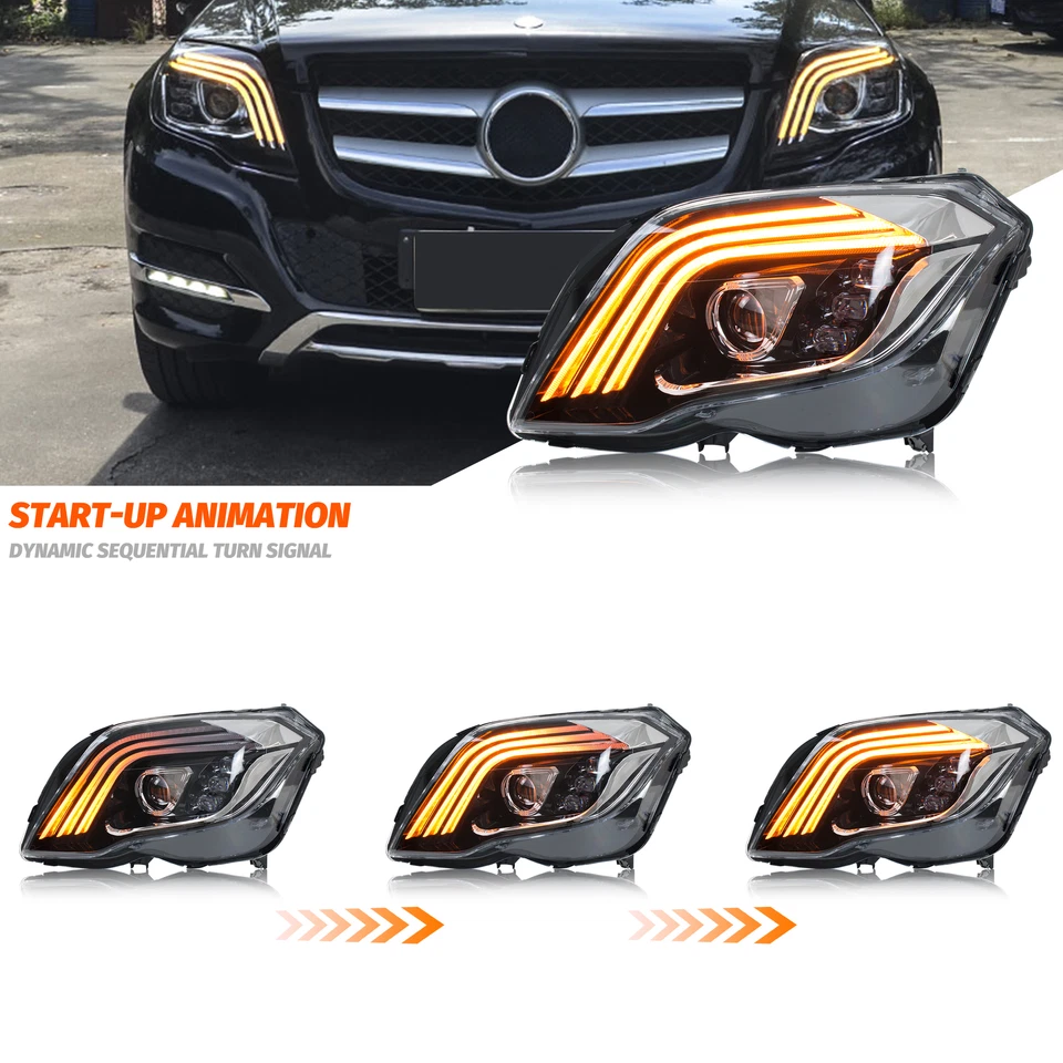 Faros LED secuenciales para Mercedes Benz GLK350 GLK250 2013-2015 faros delanteros Foto 2 de 4