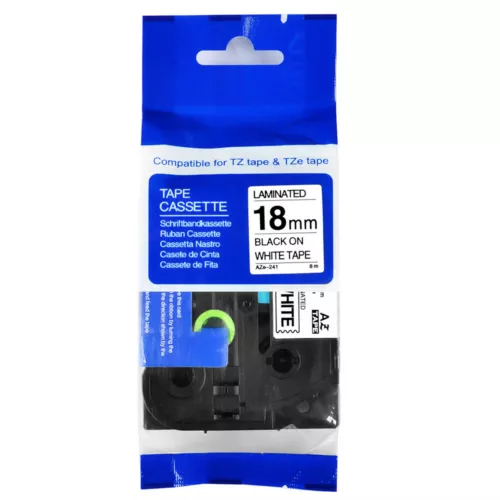 5PK TZe241 TZ241 Black on White Label Tape For Brother P-Touch PT-1830SC 3/4" - Picture 2 of 12