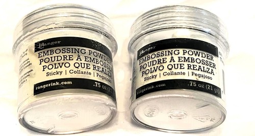2 Ranger Embossing Powder, 0.75 oz 21 gr Jar Sticky Sealed New!!